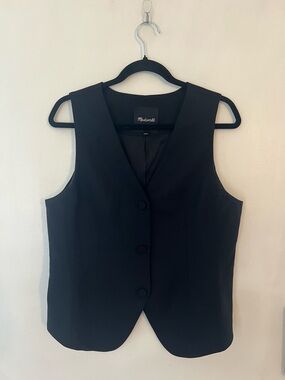 Madewell Black Tailored Button Vest